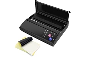 ‎TATELF TATELF Thermodrucker Tattoo Stencil Drucker with 20 Pieces A4 Transfer Paper Tattoo Transfer Maschine Printer Machine Thermal Stencil Mini Copier Printer (Black)