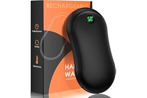 EGGORISE Chauffe-Mains Rechargeable, 10000 mAh, chaufferette électrique Portable Power Bank avec 15 Heures de Chaleur Durable, Affichage numérique, 3 Niveaux de Chaleur, Chauffe-Mains USB pour Camping Cadeau