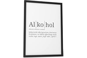 Papierschmiede® Definition: Alkohol, DIN A4 (21x30 cm), Poster für Wohnzimmer, Schlafzimmer, Küche, Esszimmer, Wandbild Geschenk Wanddeko - ohne Rahmen