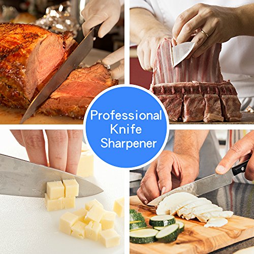 Abziehstein, Rusee 2-IN-1 Wetzstein Doppelseitig Abziehstein Schleifstein für Messer, Körnung 400/1000 Grit Double Side Kombination Whetstone mit rutschfestem Silikonhalter - 3
