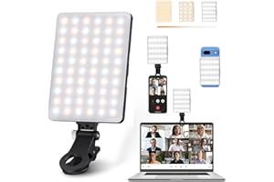 CIMOYBAI Luce Selfie per Telefono, 60 LED Luce per Telefono per Foto, 3000-7000K 10 Modalità, Luce per Foto con Batteria da 2000 mAh, Luce Fotografica CRI 95+ per iPhone, Ipad, Laptop, Fotocamera