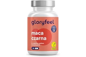 ‎GLORYFEEL Maca Czarna wysoka dawka - 27 000mg czystego proszku maca (ekstrakt 20:1) - z L-argininą, witaminą B6, C i cynkiem - 100% wegańskie, testowane laboratoryjnie i wyprodukowane w Niemczech bez dodatków