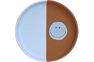 LÄSSIG Baby Silikon Kinderteller/Silicone Plate Happy Rascals Smile