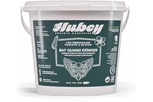 HUBEY Bat-Guano Fledermausdünger - Wertvoller Dünger für Obst, Gemüse u. Pflanzen - 100% Fledermaus-Guano, Naturdünger (1 kg)