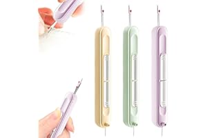 ePicsoa 2 in 1 Nadeleinfädler und Nahttrenner, 3 Stück Nadeleinfädler zum Handnähen,Einfädelhilfe, Frei Versenkbarer, Tragbarer Nahtauftrenner