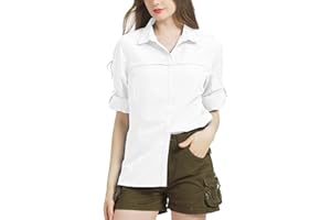 JOGWITS Chemisier pour femme - Protection UV UPF 50 - T-shirt à manches longues - Vêtement safari - Respirant - Séchage rapide - Chemise de randonnée décontractée - Haut de sport - 5077