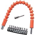 Cheston Flexible Drill Bit Extension Shaft with Screwdriver Bits 10pc Screwdriver Bits Compatible with all Universal 10mm & 13mm Electric Drill Bit Power Hand Repair DIY Tools Accessories