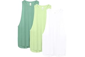 icyzone Femmes Décontracté Débardeur de Sport sans Manches en Vrac Exercice Yoga Running Tank Tops, Paquet de 3