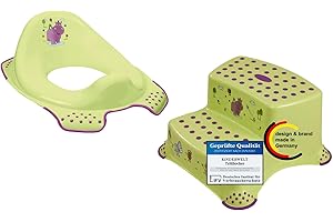 OKT KIDS 2er Set Z Hippo grün WC Aufsatz + Hocker zweistufig Toilettentrainer von KiNDERWELT