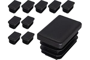 SKIR'CO (10 pièces) Bouchons Rectangulaires en Plastique 20 x 30 mm, Embouts de Tube Mat, Inserts de Tube Rectangulaire, Bouchons de Poteau de Clôture, Noir RAL 9005