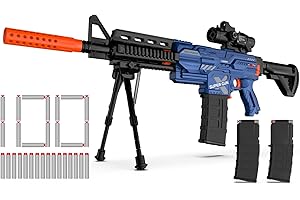 Kamaso Pistola eléctrica de Juguete para niños, 2 revistas, 100 Dardos, Pistola de Espuma con Alcance para Rifle de Francotirador, Regalo de Juguete eléctrico para niños a Partir de 6-12 años