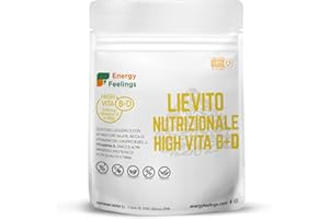 Energy Feelings Lievito Nutrizionale Alimentare in Scaglie con Vitamina B12 e D - 250g. Lievito in Fiocchi Inattivo Senza Glutine e Vegano, 47% Proteine