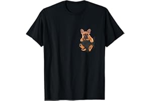 DOG BREEDS FRENCH BULLDOG DOG IN POCKET Amoureux de chiens Cadeaux Bouledogue Français Dans Poche T-Shirt