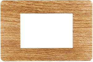 ZOREI Placca Compatibile Con Vimar Plana (3 Moduli/Posti, Legno Scuro)