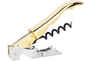 PULLTAP'S GENUINE Slider 900 Dorado - Sacacorchos de camarero para uso profesional - Fabricado en España - Incluye doble palanca articulada, navaja cortacápsulas tipo cúter y abrebotellas