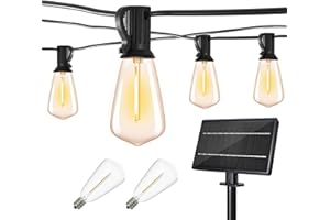 Yuusei Guirlande Lumineuse Extérieur à Énergie Solaire 30M/100FT, ST38 Guirlande D'extérieur à Énergie Solaire Avec 50+2pcs Ampoules Led Incassables, Lampes D'extérieur Étanches…