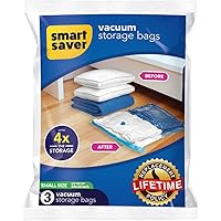 BIGOWL Smart Space Saver Vacuum Storage Compression Reusable Ziplock Bags (40x60 cm)- Pack of 3