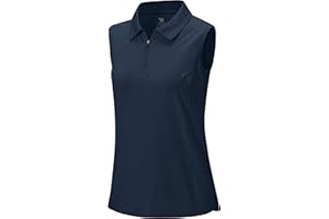 Rdruko Womens Sleeveless Polo Shirt Breathable 1/4 Zip Running Sports Gym Top Summer Quick Dry Casual Golf Tennis Work T Shirts
