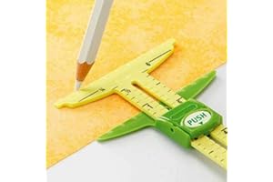 PiniceCore Règle coulissante en plastique 5 en 1 : couture, patchwork, tailleur, accessoires pour usage domestique, entretoise de boutonnière, marge de couture, jauge d'ourlet, boussole circulaire