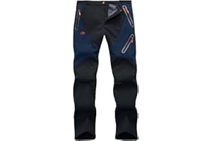 HFDWYJ Thermohose Herren Winter Softshellhose Fleece Gefütterte Outdoor Hosen Für Herren Wanderhose wasserdichte Hose Skihose Herren Wetterfeste Snowboard Hose Winterhose Rei ßverschlusstasche