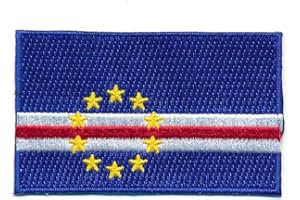 HEGIBAER Écusson thermocollant 0001 X République insulaire du Cap-Vert Praia Drapeau de la Praia 80 x 50 mm