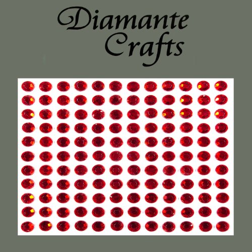 132 x 5mm Red Diamante Self Adhesive Rhinestone Body Vajazzle Gems - created exclusively for Diamante Crafts