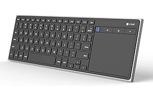 CZUR Clavier sans Fil Bluetooth QWERTY(Version Anglaise) avec Grande Taille Touchpad, Ultra-Fin Clavier Rechargeable pour PC/Laptop/Tablet/Phone/Smart TV, Compatible Windows/macOS/Android/iOS