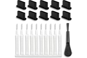 SGERUFZ 22 USB & Typ C Handy Reinigungsset, Telefon Port Reinigungsbürsten Set, Metall Anti Staub Stecker, Telefon Lautsprecher Reinigungsbürsten, Telefonhörer Reinigungsbürste & Schutzkappe