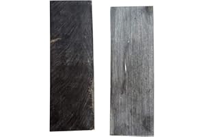 RECHERE 2pcs Black Buffalo Horn Knife Handle Scale Slabs DIY Knife Sword Gun Making Supplies Material