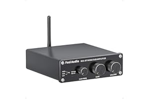 Fosi Audio M01-BT Bluetooth Amplificateur de subwoofer 300 Watt Mini Ampli Hifi mono stéréo haute fréquence avec contrôle du gain des basses pour subwoofer/haut-parleur pour cinéma maison