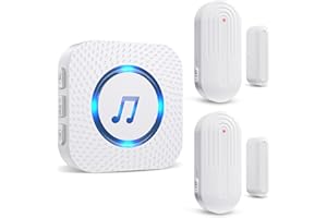 SanJie Door Sensor Chime When Door Opens, Door Entry Chime for Business/Home/Office/Store,600 FT Range,55 Chimes 5 Adjustable Volume Door Ringer Alert 2 Sensors + 1 Receivers