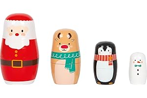 small foot Matrioska, Madera, simpáticas muñecas Nido, 4 Piezas, Juego de apilar para niños Mayores de 2 años, 12682