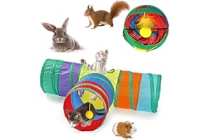 HUOGEE Tunnel pieghevole per conigli, giocattolo per animali domestici, a 3 vie, per conigli, porcellini d'India, gatti, cincillà, furetto