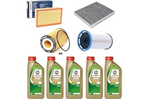 CORMAR KIT TAGLIANDO COMPLETO FILTRI + OLIO CASTROL 5W30 COMPATIBILE CON AUDI Q2 1.6 TDI 85KW 116CV DAL 2016 -
