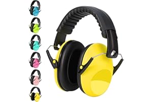 BraveKoi Children's Ear Protection, Ear Muffs, Children's Noise Protection, Headphones, Easily Adjustable, Foldable, for Autism, ADHD, Fireworks, Concert Noise Cancelling Headphones, Yellow 1