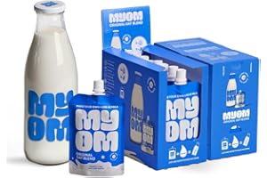 MYOM - Oat Drink with Free Glass Bottle - Makes 16 Litres - Vegan Plant Based Oat Drink with Vitamin D3, Vitamin B12 and Iodine, Low Sugar - Dairy Free Plant-Based Milk - 2 Packs of 8 x 130g