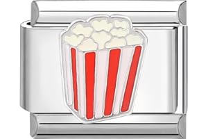 Hoomall Italian Charm Bracelet Armband Charms 10x9mm Silber Titan Stahl Italian Charms DIY Modul Armband Abnehmbare, Personalisierte Geschenke