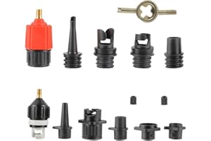 CDDCWZ Adaptateur de Pompe Sup Gonflable, Adaptateur de Valve Sup avec 9 Buses, Adaptateur de Pompe air pour Planches pagaie, canoës, Bateaux gonflables, Kayaks, Lits gonflables, etc.