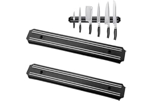 MARVOREM Barra magnetica per coltelli 2 pezzi 33 cms portacoltelli magnetico calamita per coltelli da cucina porta coltelli magnetico da cucina barra magnetica coltelli porta coltelli cucina magnetico