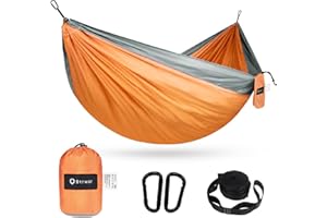 BTRWOR Hamac Ultra-léger de Voyage Camping | 300kg Capacité de charge, nylon à parachute à séchage rapide | 2 x Mousquetons de qualités, 2 x sangles de nylon Inclus | Pour jardin d'interieur/extérieur