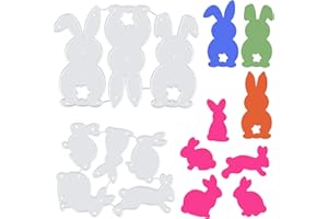 AILUYA 8 Stück Ostern Stanzschablonen, Metall Hase Prägeschablonen, Osterhasen Silhouette Stanzformen, Stanzmaschine Schablonen Cutting Dies für DIY Handwerk Scrapbooking Fotoalbum Karten Stempel Papier