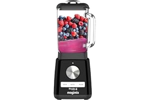 Magimix Blender Power Mixeur Professionnel 4 - Blender Électrique, Hachoir, Mixeur pour Smoothie, Hachoir Robot Multifonction - Bol en verre - Noir