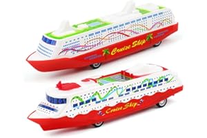 Toyvian 5 Stück Kreuzfahrtschiff Modell Spielzeug - Pull Back Boot Aus Kunststoff Realistisches Design Lernspielzeug für Kinder Jungen Und Mädchen, Zufällige Farben, 16cm