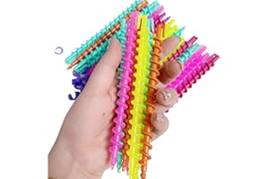 TOPWEL 26 Pieces 6inch Spiral Hair Perm Rod Colorful Plastic Long/Medium Hair Barber Hairdressing Styling Curling Perm Rod No Heat Hair Curlers for Women Girls