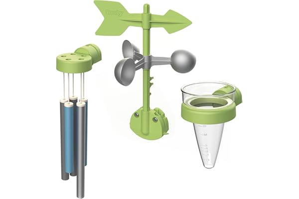 Smoby - Kit Meteo - Carillon, Girouette Anémomètre et Pluviomètre - A Partir de 2 Ans - Fabrication Française