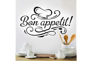 WALL4STICKERS Adesivo da parete con scritta "Bon Appetit" (lingua italiana non garantita) e scritta in lingua inglese "Bon, appetit" (lingua italiana non garantita)