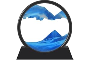 YATOSEEN Ornamento da Tavolo di Arte della Sabbia in Movimento, 3D Sandscape in Motion Display Flowing Sand Painting Telaio, Rilassante per la Casa, l'ufficio e il Lavoro