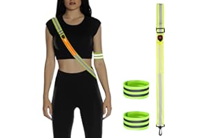 Nizirioo Cinta reflectante para correr, luz LED para correr, cinturón reflector USB, recargable, ajustable, luz de seguridad, cinturón con mosquetón para correr, correr, ciclismo