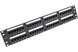 VIVOCH 2U 48 Port Cat6 Frame Distribution Frame, UTP Ethernet Distribution Frame with RJ45 Cat6 Adapter Distribution Frame