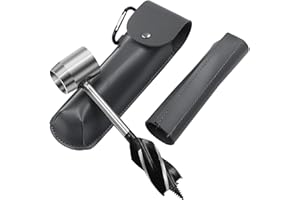 Ysister Herramienta De Supervivencia Manual Con Taladro De Mano Y Estuche De Cuero - Broca De Barrena De Carpintería Para Acampar Al Aire Libre